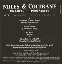 Load image into Gallery viewer, Miles Davis & John Coltrane : On Green Dolphin Street (CD, RM, Unofficial)