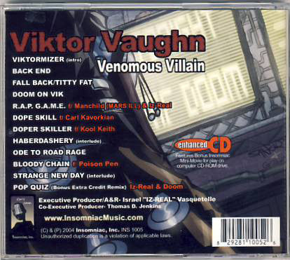 洋楽 MF DOOM VIKTOR VAUGHN Venomous Villains 🐍 Viktor 🎩 Vaughn 💉 Venomous Villain 💊 (MF Doom 🎭 Full