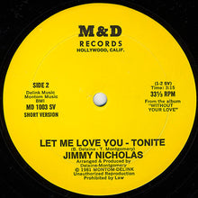 Load image into Gallery viewer, Jimmy Nicholas : Let Me Love You Tonite (12", Single)