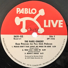 Load image into Gallery viewer, Oscar Peterson, Joe Pass, Niels Pedersen* : The Paris Concert: Salle Pleyel, 1978 (2xLP, Album, Gat)