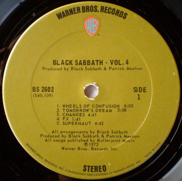 Black Sabbath Vol. 4 レコード Black Sabbath vol 4 LP gatefold 1972 green label bs2602 w