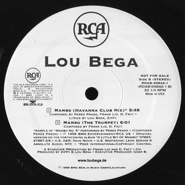 Lou Bega/Mambo No.5レコード12\"99年 Lou Bega/Mambo No.5レコード12