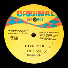 Load image into Gallery viewer, Rappa Don & Montie Irie : Love You (12")