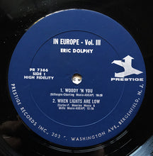 Load image into Gallery viewer, Eric Dolphy : In Europe / Volume 3. (LP, Album, Mono)