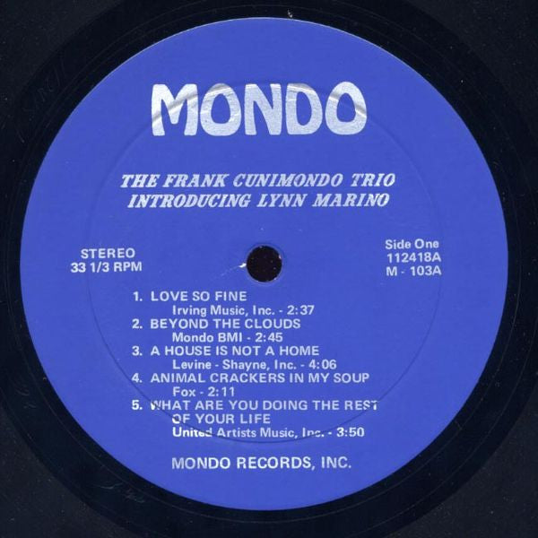 Buy The Frank Cunimondo Trio Introducing Lynn Marino : The