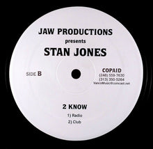 Load image into Gallery viewer, Stan Jones (7) : 2 Know (12", Single)