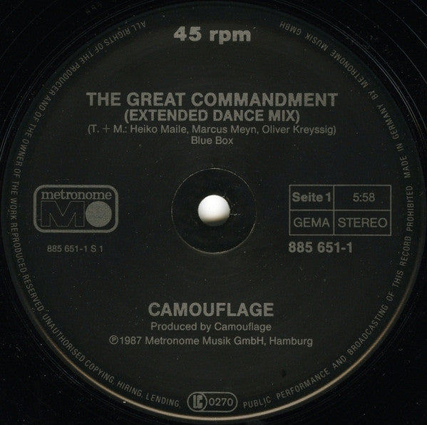 Camouflage - The Great Commandment – Miyagi Records