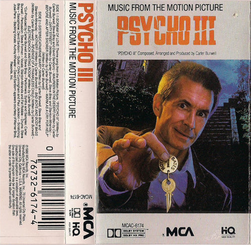 Carter Burwell : Psycho III (Music From The Motion Picture) (Cass, Album, Dol)