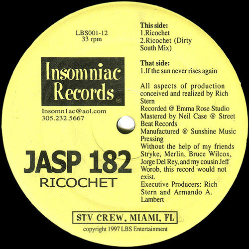 Jasp 182 : Ricochet / If The Sun Never Rises Again (12