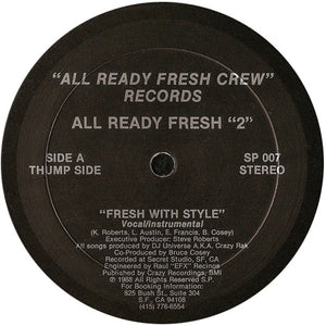 All Ready Fresh "2" : Fresh With Style (12")