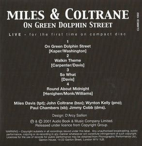 Miles* & Coltrane* : On Green Dolphin Street (CD, RM, Unofficial)