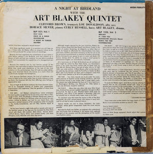 Art Blakey Quintet : A Night At Birdland (Volume 1) (LP, Comp, Mono, RE, RP, Cro)