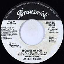 Load image into Gallery viewer, Jackie Wilson : Because Of You (7", Mono, Promo, Scr)
