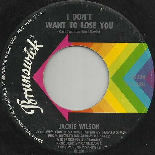 Jackie Wilson : I Don't Want To Lose You / Just Be Sincere (7
