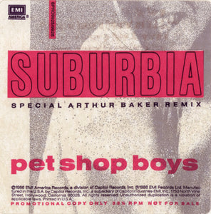 Pet Shop Boys : Suburbia (Special Arthur Baker Remix) (12", Promo)