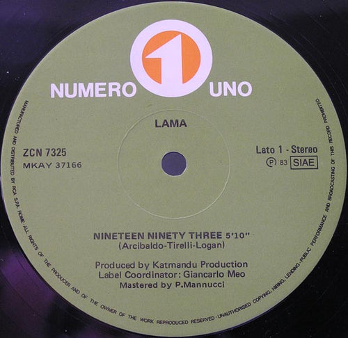 Lama : Nineteen Ninety Three / Love On The Rocks (12