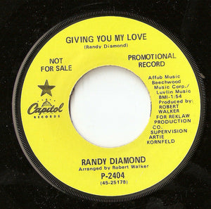 Randy Diamond : Giving You My Love / I Can't Live Without You (7", Promo)