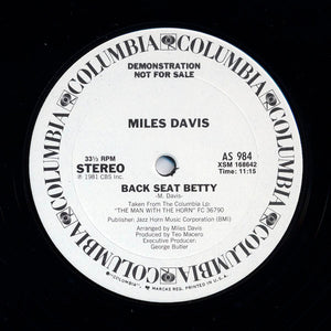 Miles Davis : Shout / The Man With The Horn / Back Seat Betty (12", Promo)