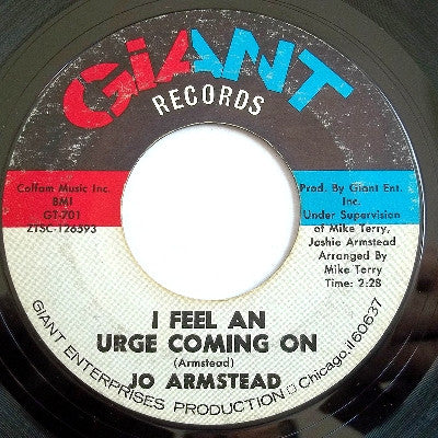 Jo Armstead : I Feel An Urge Coming On / I Who Love You So (7