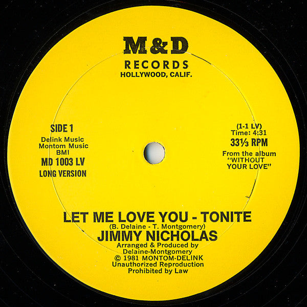 Jimmy Nicholas : Let Me Love You Tonite (12