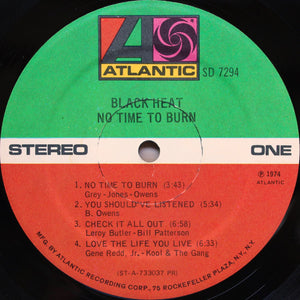 Black Heat : No Time To Burn (LP, Album, Pre)