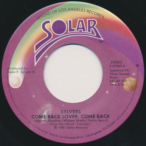 Sylvers* : Come Back Lover, Come Back (7