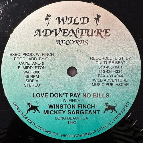 Winston G. Finch, Mickey Sargeant : Love Don't Pay No Bills (12