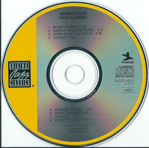 Sonny Criss : This Is Criss! (CD, Album, RE, RM)