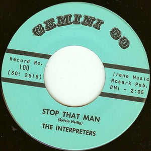 The Interpreters (2) : Stop That Man / I Get The Message (7", Single)