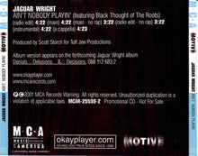 Load image into Gallery viewer, Jaguar Wright : Ain't Nobody Playin' (CD, Single, Promo)
