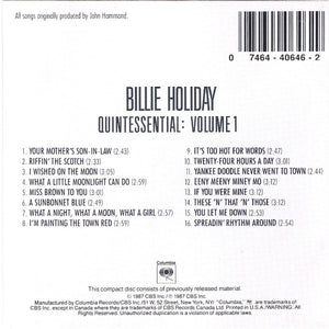 Billie Holiday : The Quintessential Billie Holiday   (3xCD, Comp, RM + Box)