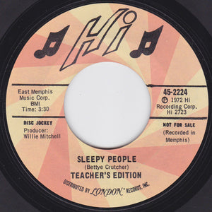 Teacher's Edition : I Wanna Share Everything / Sleepy People (7", Single, Promo)