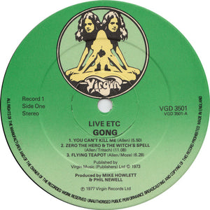 Gong : Live Etc. (2xLP, Album, Die)