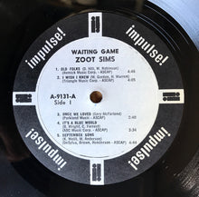 Load image into Gallery viewer, Zoot Sims : Waiting Game (LP, Album, Mono, Promo, Gat)
