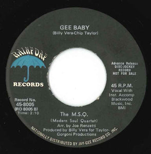 The M.S.Q. (Modern Soul Quartet) : Save A Place For Me (7", Single, Promo)