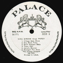 Load image into Gallery viewer, Nina Simone With The Village Allstars : Sings Porgy (LP, Comp, Mono)
