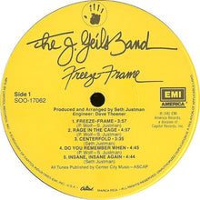 Load image into Gallery viewer, The J. Geils Band : Freeze-Frame (LP, Album, Win)
