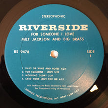 Load image into Gallery viewer, Milt Jackson And Big Brass : For Someone I Love (LP, Album)
