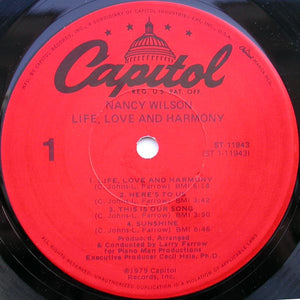 Nancy Wilson : Life, Love And Harmony (LP, Album)