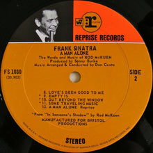 Load image into Gallery viewer, Frank Sinatra : A Man Alone &amp; Other Songs Of Rod McKuen (LP, Album, Ind)
