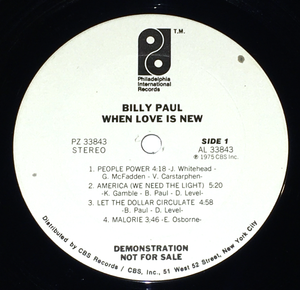 BILLY PAUL - When Love Is New LP (Promo)
