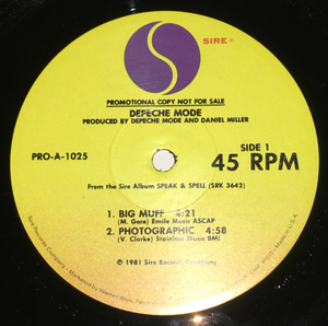 DEPECHE MODE - Selections From Speak & Spell Promo 12" (Big Muff / Photographic / Nodisco / Boys Say Go!)