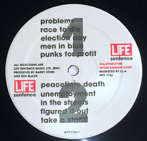 LIFE SENTENCE - S/T LP (Original Press on Walkthrufyre)