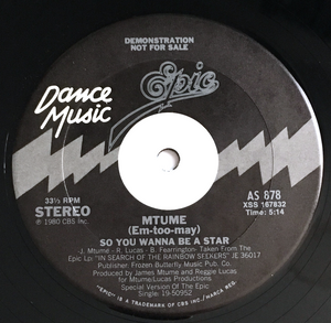 MTUME - So You Wanna Be A Star Promo 12”