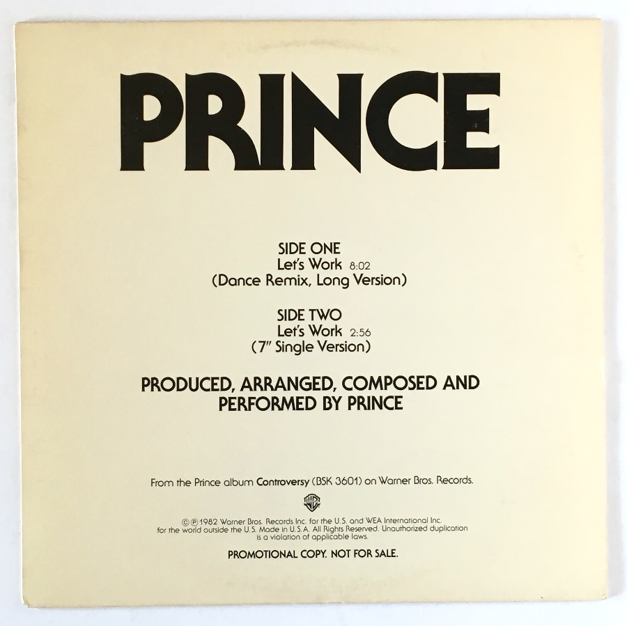 PRINCE - Let’s Work Promo 12”