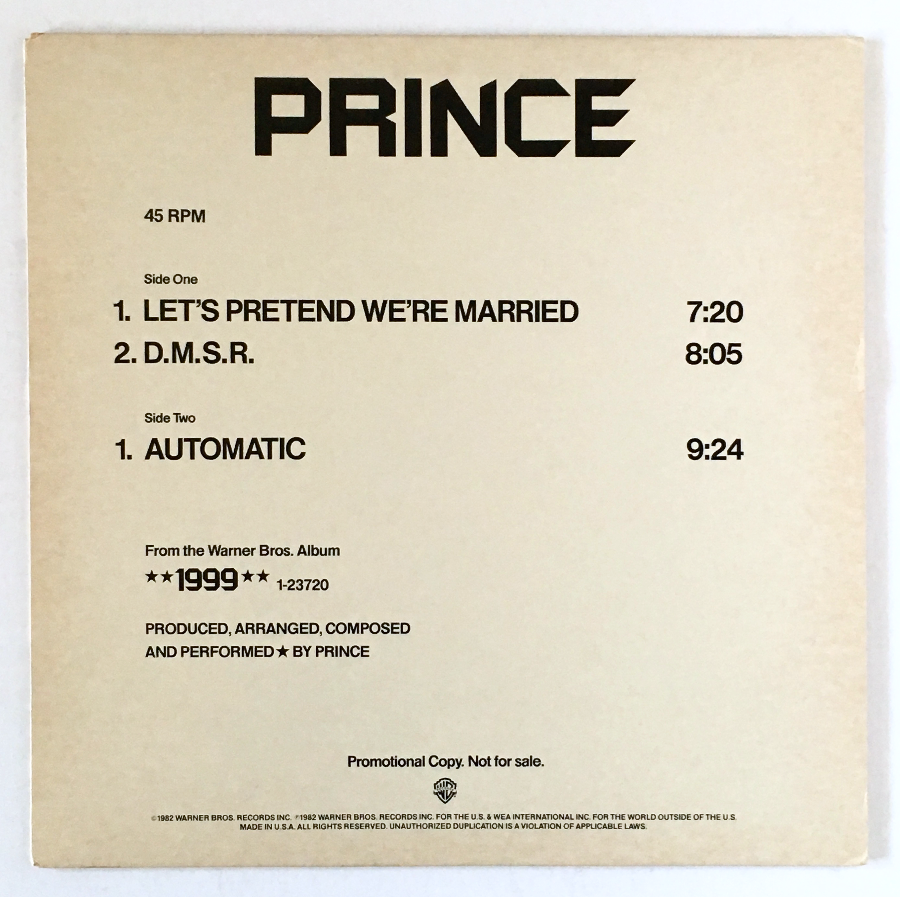 PRINCE - Selections From '1999' Promo 12
