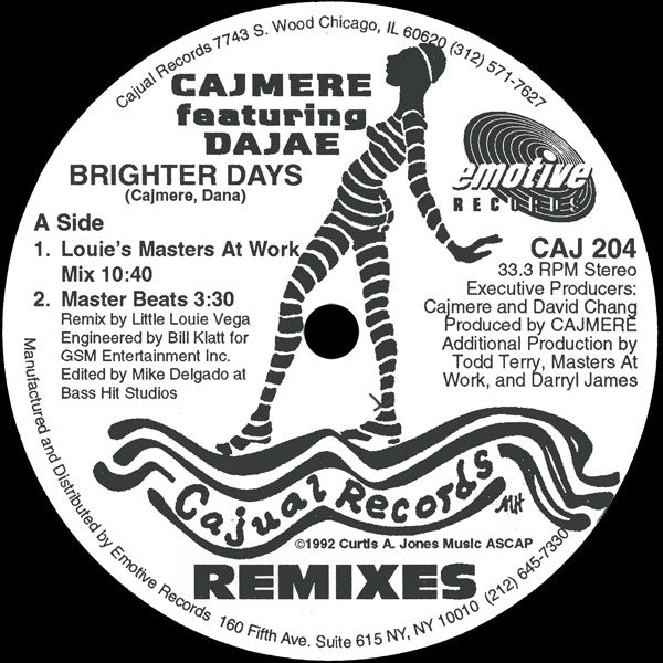 Cajmere Featuring Dajae ‎– Brighter Days (Remixes)