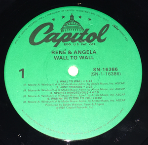 RENÉ & ANGELA - Wall To Wall LP (Green Capitol Dome)