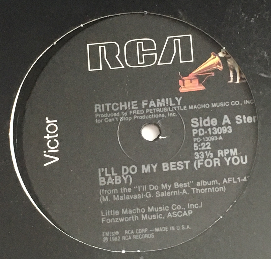 RITCHIE FAMILY - I’ll Do My Best For You Baby 12”