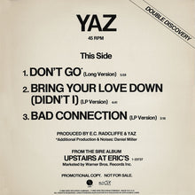 Load image into Gallery viewer, Yaz / Sunfire  ‎– Don&#39;t Go / Shake Your Body

